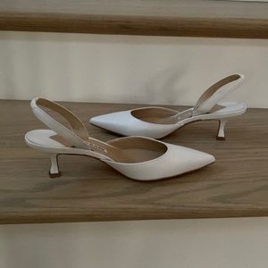 Manolo Blahnik Carolyne White 50mm Halter Back